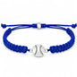 Sportybella - Baseball Bracelet, Baseball Jewelry, Adjustable Braided Baseball Bracelet, Baseball Gifts, Baseball Accessories - color: Blue