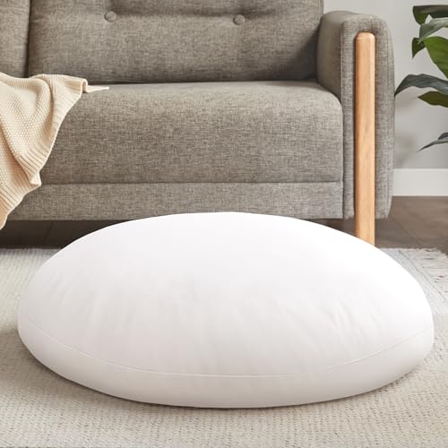Codi Round Floor Pillow Insert, Large Thick Meditation Cushion, 32 Inch Circular Seating Cushions, Memory Foam Added, Advanced - color: White (Insert Only), size: 1 Pack