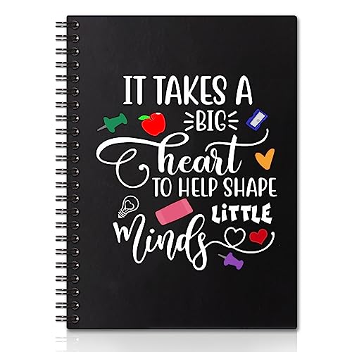 It Takes A Big Heart Hardcover 160 Pages Spiral Notebooks 6x8 Inches for Writing and Drawing, Funny Black Journal Or Diary Gift For Teacher, Childminder and Teaching Assistant, End Of Year