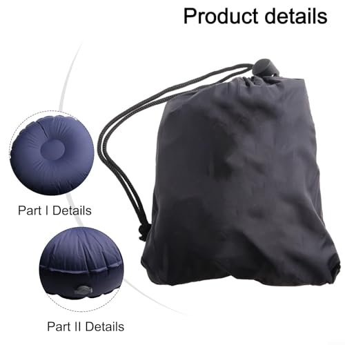 Inflatable Yoga Cushion, Portable Meditation Seat, 40D Nylon, Wear-Resisting, Quick Inflate Valve, 16x16x6 Inch, for Yoga, Fitness, Travel, Camping, (Dark blue) - color: Dark blue