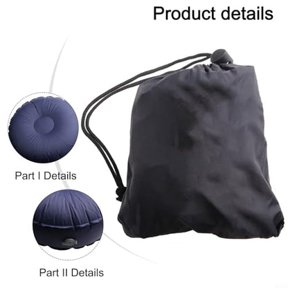 Inflatable Yoga Cushion, Portable Meditation Seat, 40D Nylon, Wear-Resisting, Quick Inflate Valve, 16x16x6 Inch, for Yoga, Fitness, Travel, Camping, (Dark blue) - color: Dark blue