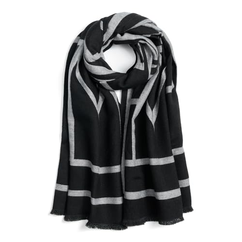 QIUTIMIY Pashmina Shawl Wraps for Womens Winter Scarf Reversible Pattern Designer Ladies Shawls and Wraps for Evening Dresses - color: Flower10-black