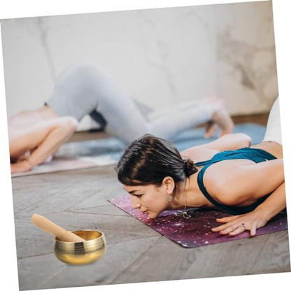 TOYANDONA 1set Handmade Sound Bowl for Yoga Meditation with Mallet Bowl for Mindfulness Practice Portable Meditation Accessory for Home Temple and Travel - size: 8x8x5cm