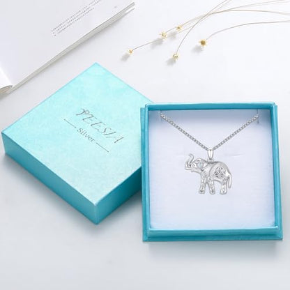 Evil Eye Necklace for Women 925 Sterling Silver, Protection Necklace with Blue Evil Eye Charm, Evil Eye/Lotus Pendant Jewelry, Birthday Christmas Gifts for Her - style: Elephant with Evil Eye Necklacse