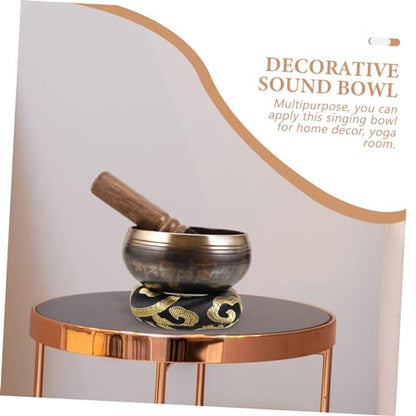 1set Meditation Singing Bowl Handcrafted Sound Bowl Mallet Cushion for Mindfulness Spiritual Practices Decorative for Home Decor