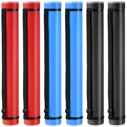 Yahenda 6 Pcs Expandable Blueprint Tubes Bulk Expand from 24" to 40" Poster Tube with Strap Storage Tubes with Cap Portable Round Carrying Case for Documents Blueprints Drawings Art(Red, Blue, Black) - color: Red, Blue, Black