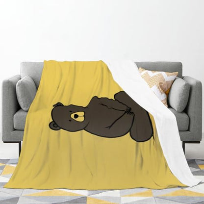 Cute Bear Meditating Yoga Blanket - Warm & Lightweight Flannel, Ideal for All Seasons - Perfect for Kids’ & Adults’ Beds, Sofas, & Couches - size: 60x50 Inch