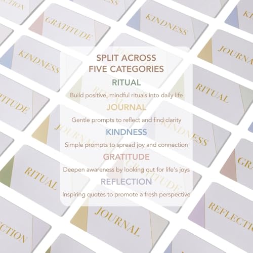 Mind Cards | 45 Cards for Daily Rituals, Gratitude & Journaling for Men and Women | Simple Steps to Positive Habits, Self Care for Busy Lives & Careers