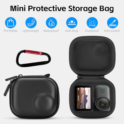 Osmo Nano Accessories Kit, Mini Carrying Case for DJI Osmo Nano/Xtra Atto, With 2pcs Silicone Lens Cap, Lens Screen Protectors (4 Pack) PU Portable Storage Bag for DJI Nano Camera - style: For Dji Osmo Nano / Xtra Atto