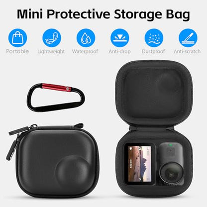 Osmo Nano Accessories Kit, Mini Carrying Case for DJI Osmo Nano/Xtra Atto, With 2pcs Silicone Lens Cap, Lens Screen Protectors (4 Pack) PU Portable Storage Bag for DJI Nano Camera - style: For Dji Osmo Nano / Xtra Atto