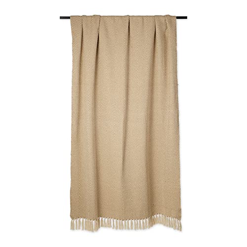 DII Rustic Farmhouse Cotton Chevron Blanket Throw with Fringe for Chair, Couch, Picnic, Camping, Beach, & Everyday Use, 50 x 60 - Urban Chevron Stone - color: Stone, size: 50x60"