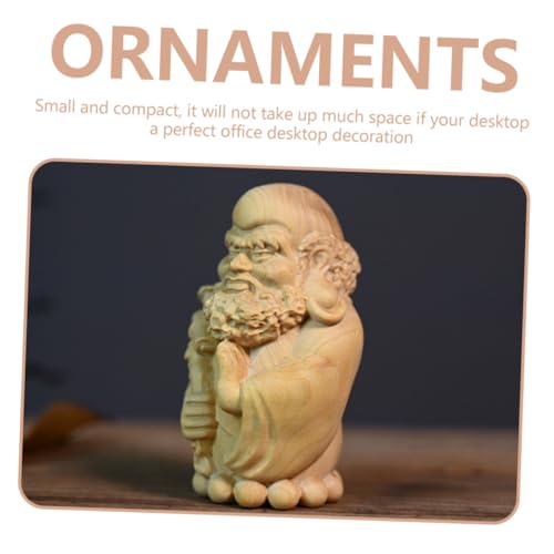 Hemobllo Wooden Buddha Statue Ornament Zen Decor Indoor Outdoor Home Office Decor