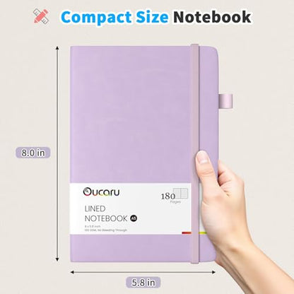 Oucaru Lined Journal Notebook, 16 Pack, 180 Pages, A5 Journals for Writing, 100 GSM Thick Paper, Small Notebooks Daily Journal for Women Men Work, Business, School, Travel Supplies - color: Lavender