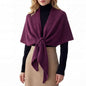 RIIQIICHY Shawl Wrap Women Pashmina Triangle Cape Knit Sweater Scarf for Fall Winter Fashion Accessory - color: Purple