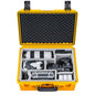 Lykus PVC1 Waterproof Hard Camera Case with Padded Dividers for Cameras, Lenses, Dual DJI Mavic/Air/Mini/Flip drones - color: Yellow PVC1