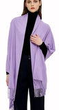 Pashmina Shawls and Wraps Scarfs for Women Wedding Party Winter Warm Long Solid Color - color: Light Purple
