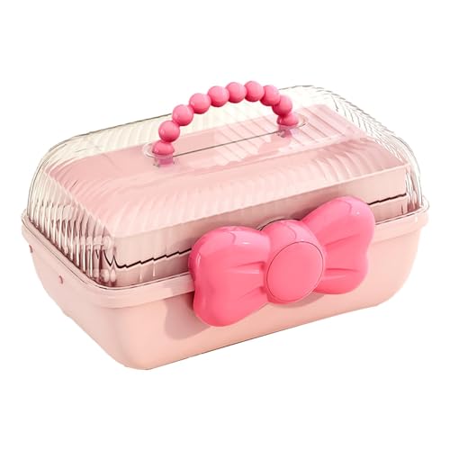 Zerodis Girls Receiving Storage Box with Movable Partition Design 3 Layer Desktop Desk Organizer for Hair Accessories, Toys, Screws, Nuts Plastic 10.8 X 5.7 X 5.9in ()
