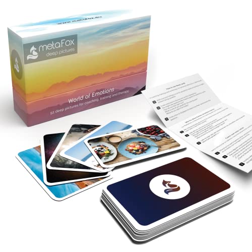 metaFox ‘World of Emotions’ Coaching Cards | 52 Picture Cards for Coaching & Therapy | Master Your Emotions & Build Emotional Intelligence - color: World of Emotion