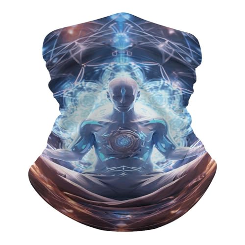Neck Gaiter Meditation Energy Balaclava Windproof Face Mask Scarf for Men Women Sun Protection Headwear Breathable Face Cover Bandana for Skiing Hiking 19.6x9.8 Inch