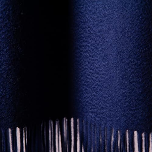 CUDDLE DREAMS Premium Cashmere Throw Blanket with Fringe, Luxuriously Soft (Navy) - color: Navy