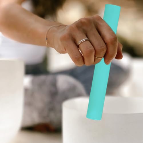 Singing Bowl Mallet Hollow Acrylic Silicone Rubber Striker Mallet for Playing Quartz Crystal Singing Bowls with Bundle Pocket(Blue) - color: Blue