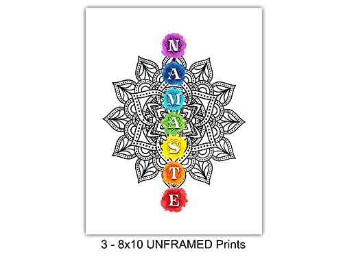 Boho Zen Decorations - Mandala Wall Art - Chakra Wall Decor - Mandala Print - Buddhism Gifts for Women - Spa Namaste Decoration - Spiritual Yoga Decor - New Age Buddha Art - Meditation Gifts