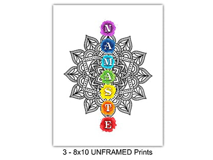 Boho Zen Decorations - Mandala Wall Art - Chakra Wall Decor - Mandala Print - Buddhism Gifts for Women - Spa Namaste Decoration - Spiritual Yoga Decor - New Age Buddha Art - Meditation Gifts