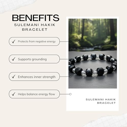 The Alchemist's Arcanum Adjustable Beaded Wrist Accessory for Men and Women, Stretch Fit Stone Bead Jewelry for Daily Wear and Gifting - color: Sulemani Hakik