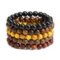 5pcs Wooden Bead Bracelet For Men And Women,Unisex Wooden Bead Bracelet, Beaded Bracelet, Elastic Design, Natural And Simple Style(Bead-3)