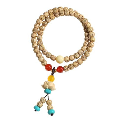 Natural Star Moon Bodhi Bracelet for Women Men Double-loop Winding Star Moon Bead Bracelet Meditatioon Healing Anxiety Relief Energy Buddha Bead Bracelets Birthday Gift - color: Bodhi 26