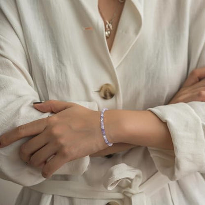 VIBILIA Get Well Gifts for Women, Inspirational Gifts Natural Stone Healing Bracelet, Thinking of You Encouragement Strength Bracelets for Women on Birthday Valentine's Day Easter Mother's Day - color: F. Purple Mica