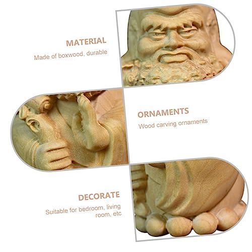Hemobllo Wooden Buddha Statue Ornament Zen Decor Indoor Outdoor Home Office Decor