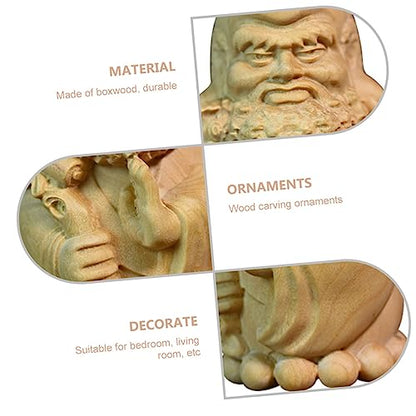 Hemobllo Wooden Buddha Statue Ornament Zen Decor Indoor Outdoor Home Office Decor