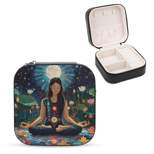 Seven Chakra Yoga Meditation Jewelry Box for Women Travel Cute Mini Jewelry Organizer Storage Case