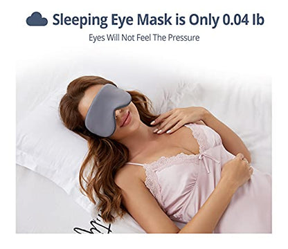 Sleeping Mask 2 Pack, Warm, Cool Double-Sided Use of Sleep Mask, Super Soft Blindfold with Adjustable Strap, Block Out Light, Comfort Sleep Eye Mask for Travel Meditation Nap - color: Dark Gray/Light Gray + Purple/Pink