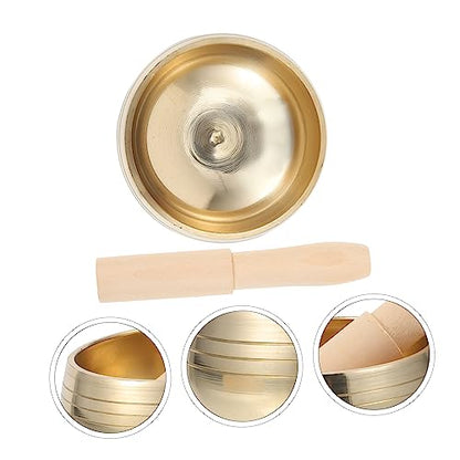 TOYANDONA 1set Handmade Sound Bowl for Yoga Meditation with Mallet Bowl for Mindfulness Practice Portable Meditation Accessory for Home Temple and Travel - size: 8x8x5cm