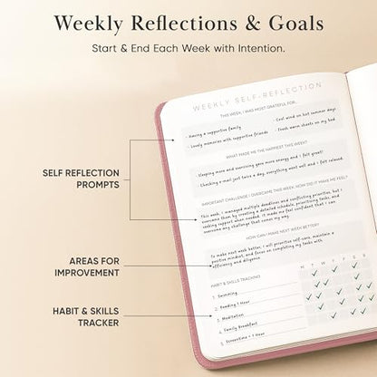 Gratitude Journal For Women & Men - Mental Health, Self Love & Self Care Journal - Pink - 5.8" x 8.3" - Mantra Planner - color: Pink