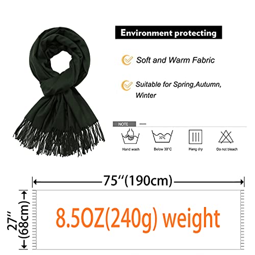 RIIQIICHY Women's Scarf Pashmina Shawls and Wraps for Evening Dress Bridesmaid Wedding Bridal Winter Warm Long Large Scarves - color: Army Green