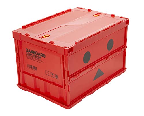 Trusco Nakayama (TRUSCO) Thin Folding Container TRC50BADNBR with Locking Lid, Red Storage Case, Storage Box - color: (h) Red, style: Locking lid included