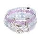 Tree of Life Yoga Healing Stone Bracelets,Multilayer Lotus Chakra Stone Reiki Bracelet Sets,Anxiety Crystal Natural Stone,for Women Stress Relief - style: Aquamarine + Amethyst