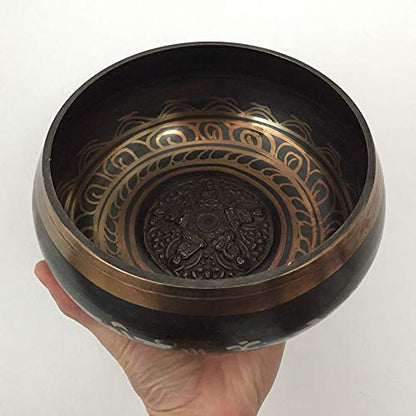 Tibetan Buddhist Bowl Buddhist Yoga Meditation Singing Bowl Feng Shui Yoga Meditation Bowl (Size : 9.5cm)