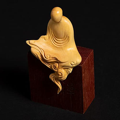 9CM ZenBoxwood Wood Carving FacelessFeng Shui Sculpture Crafts Solid Wood Decoration Home Decoration