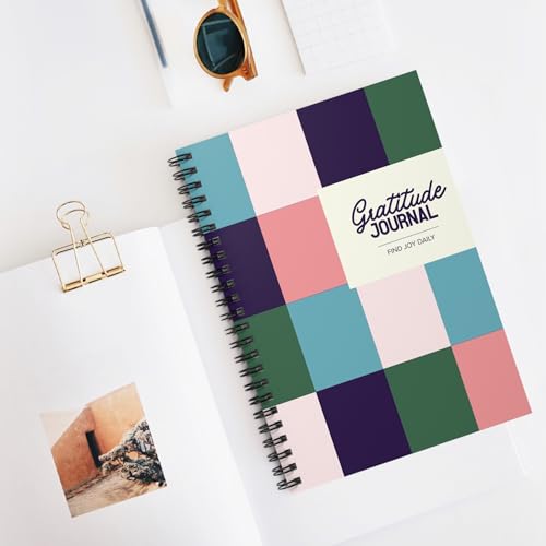 Spiral Gratitude Journal | Matte Geometric Notebook C