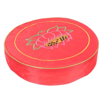 Abaodam Meditation Floor Cushion Red Floral Seat Cushion Thickened Small Buckwheat Bolster for Sitting Yoga and Zen Practice