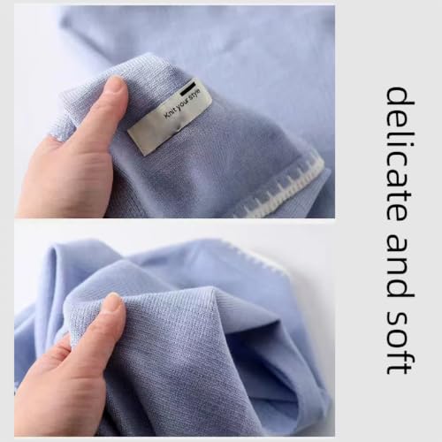 Sweater Shawl Wraps for Women Fashion Knitted Shoulder Shawls Ponchos Casual Sweaters Scarf Cape Wraps with Sleeves - color: 09 Skyblue/White Trim