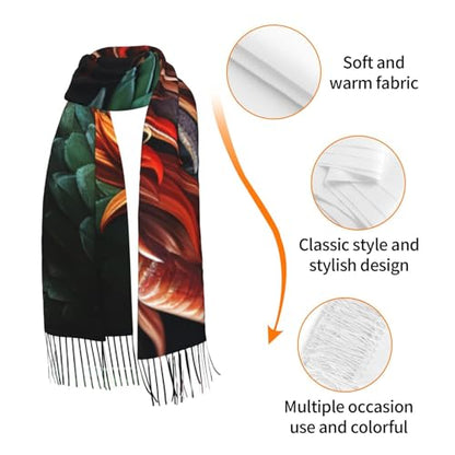 Astronaut Sitting in Yoga Chakra Scarf for Women Warm Soft Scarves Fashion Fringed Shawl Casual Tassel Blanket Scarf - color: Chinese Dragon