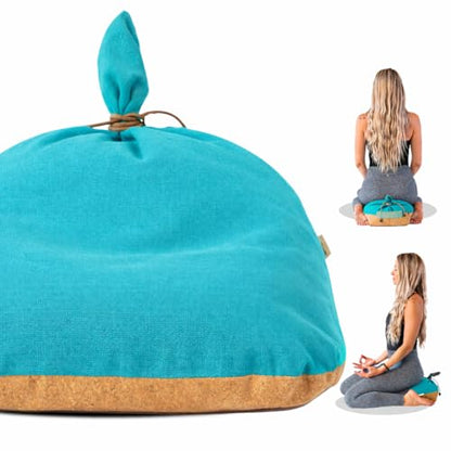 MONK & LLAMA Meditation Cushion Floor Cushion for Yoga & Sitting – Zafu Pillow for Proper Posture & Spinal Alignment, Comfortable Buckwheat Support with Washable Cover for Meditation, Home & Office