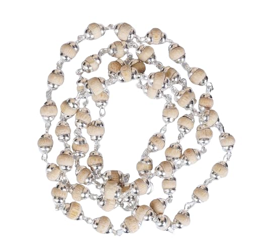 Tulsi Mala in Designer Caps Natural Tulsi Jap Mala - color: White