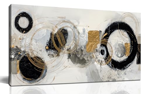 Abstract Pictures Wall Art for Living Room Black White and Gold Wall Decor Office Modern Prints Wall Art for Bedroom Size 20 x 40 Inch - color: Black White and Gold, size: 40"L x 20"W
