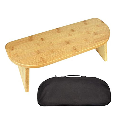 Meditation Bench, Bamboo, Foldable & Ergonomic Meditation Stool, Comfortable for Kneeling or Sitting, 20x7.5x7.3inch